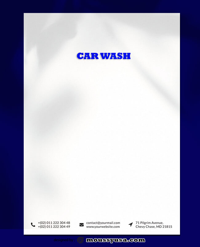 Car Wash Lettterhead Template Ideas