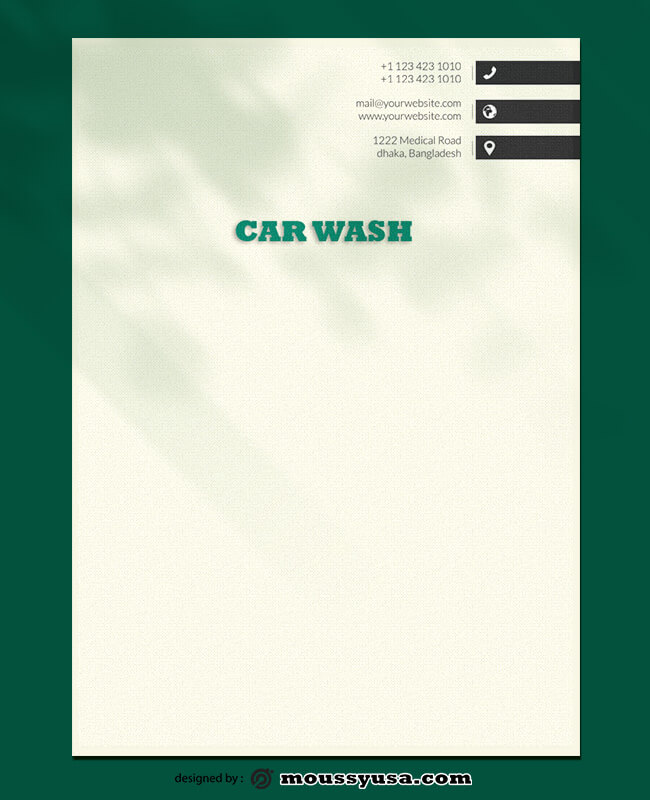 Car Wash Lettterhead Template Sample