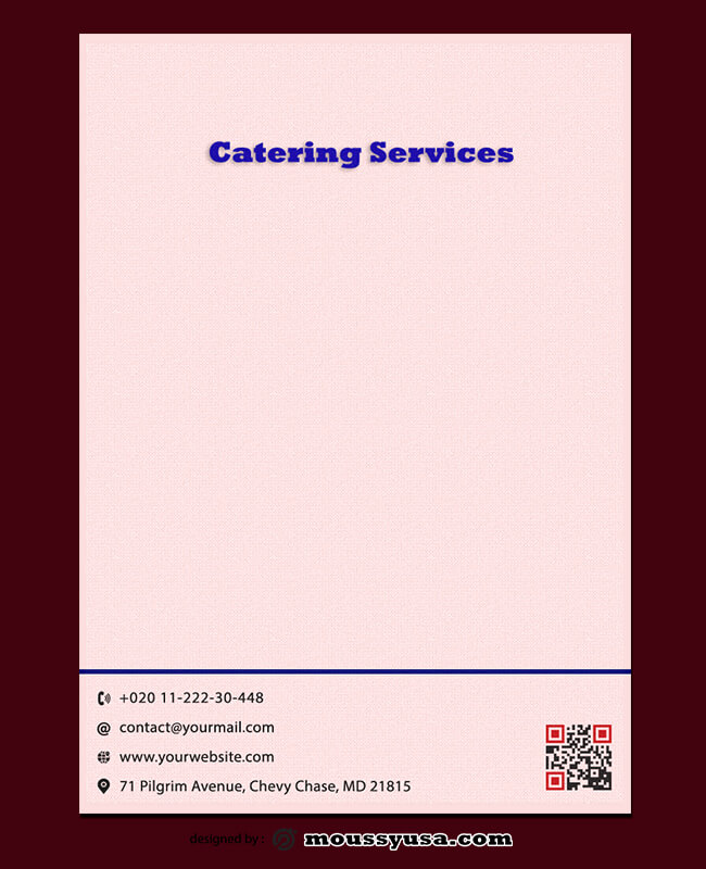 Catering Services Letterhead Template Sample