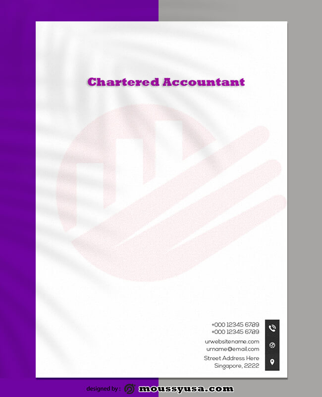 Chartered Accountant Letterhead Template Example