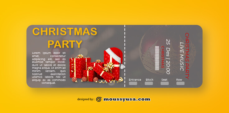 Christmat Party Ticket Design Ideas