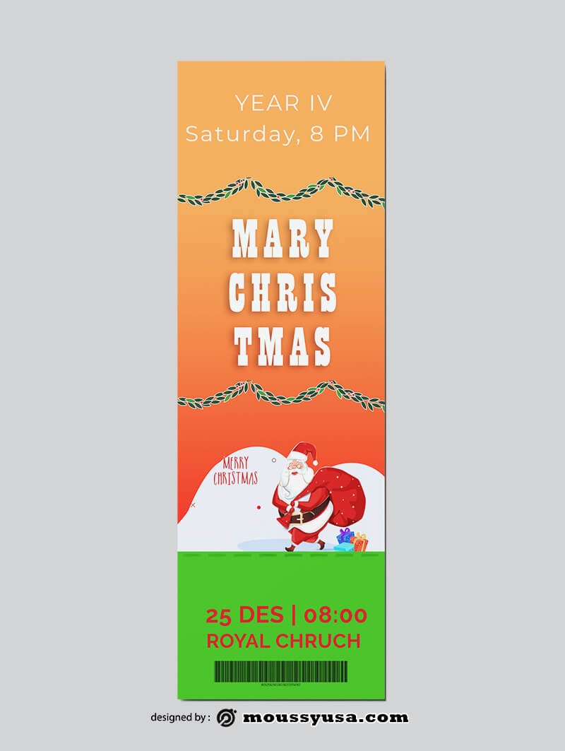 Christmat Party Ticket Design Template