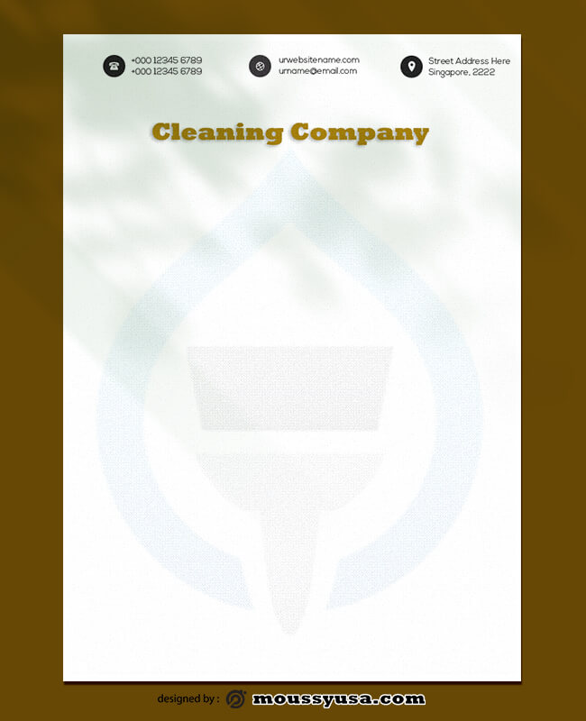 Cleaning Company Letterhead Template Ideas