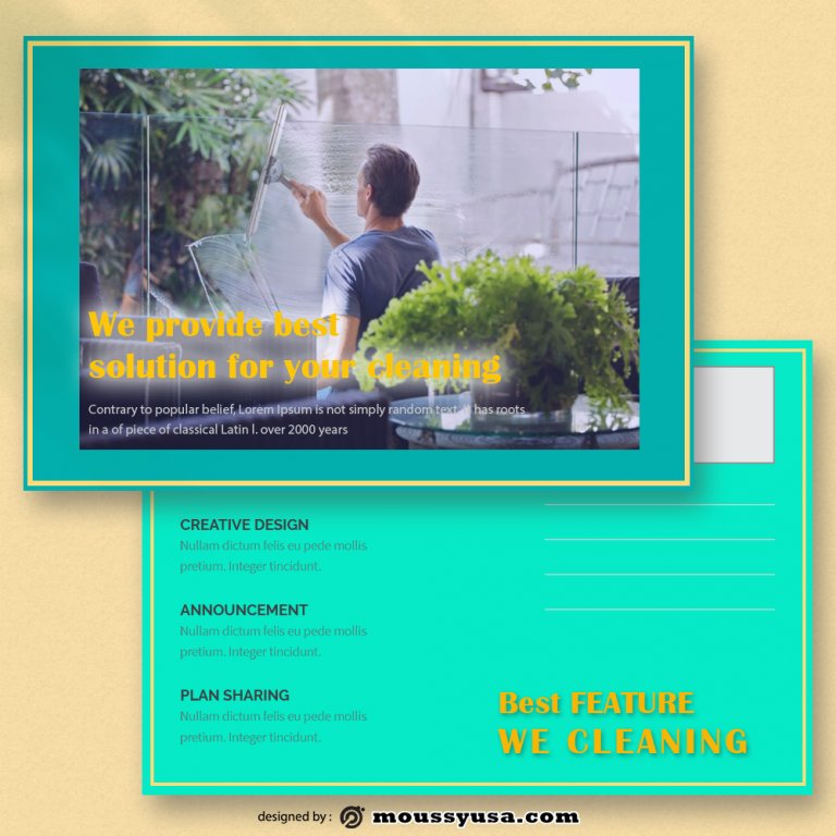 3+ Cleaning Postcard template sample | Mous Syusa