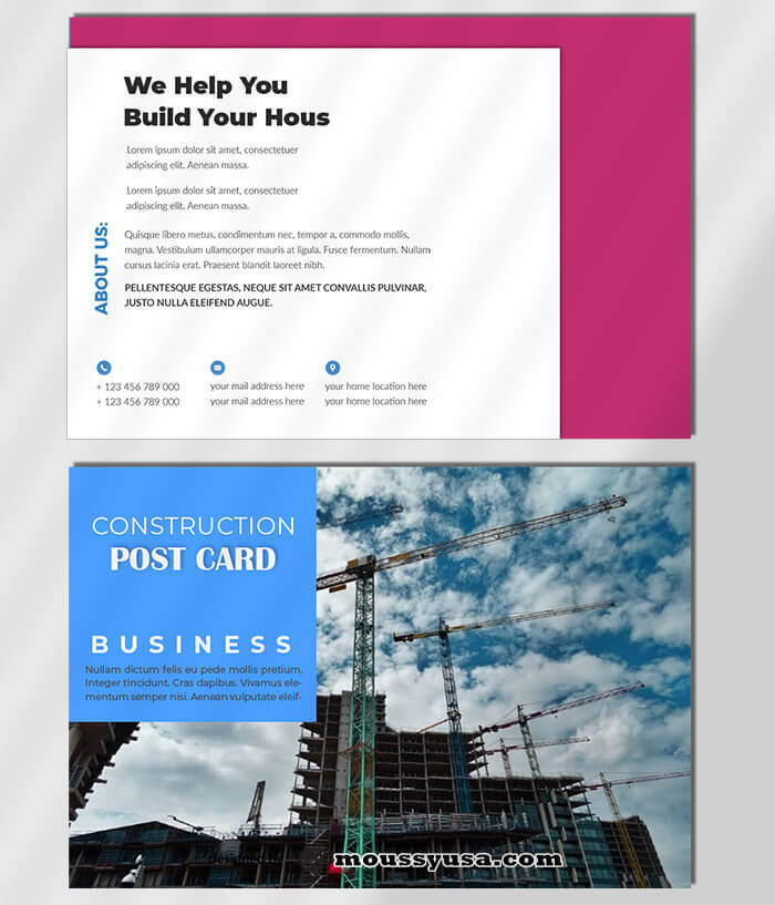 Construction Postcard Template Ideas