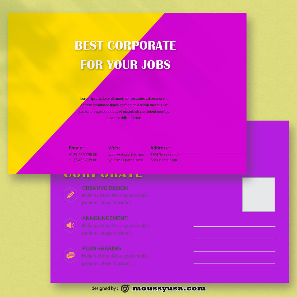 Corporate Postcard Template Sample