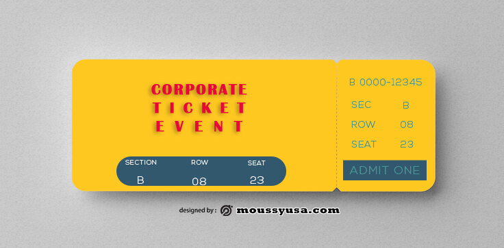 Corpotare Ticket Template Example