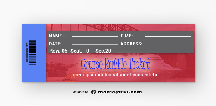 Cruise Raffle Ticket Template Design