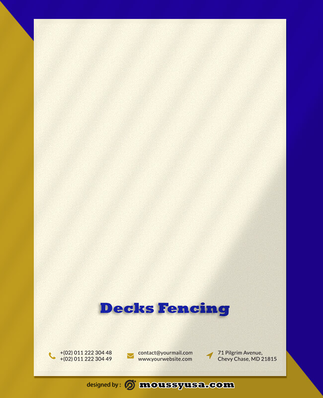 Decks Fencing Letterhead Template Sample