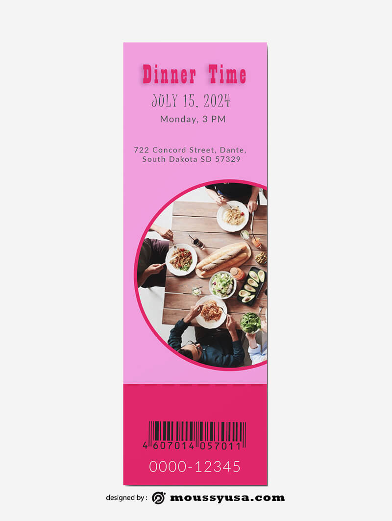 Dinner Ticket Template Sample