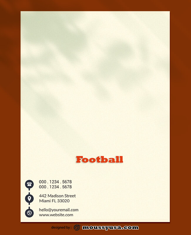 Football Letterhead Design PSD