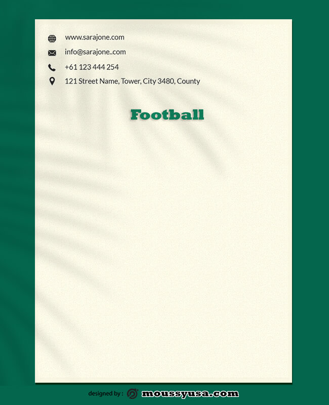 Football Letterhead Design Template