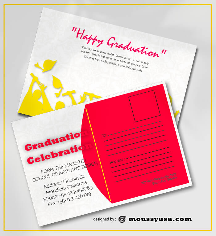 Graduation Postcard Template Design