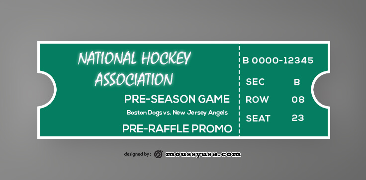 Hockey Ticket Design Template