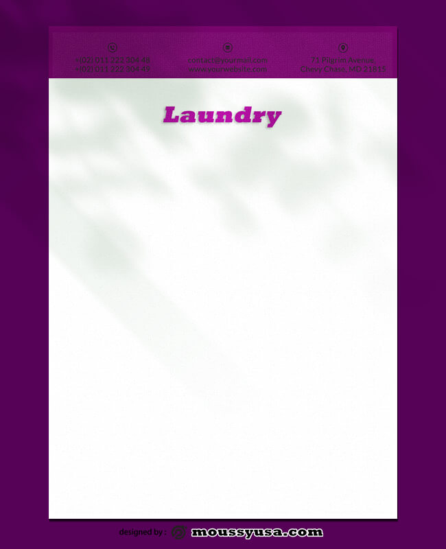 Laundry Letterhead Design PSD