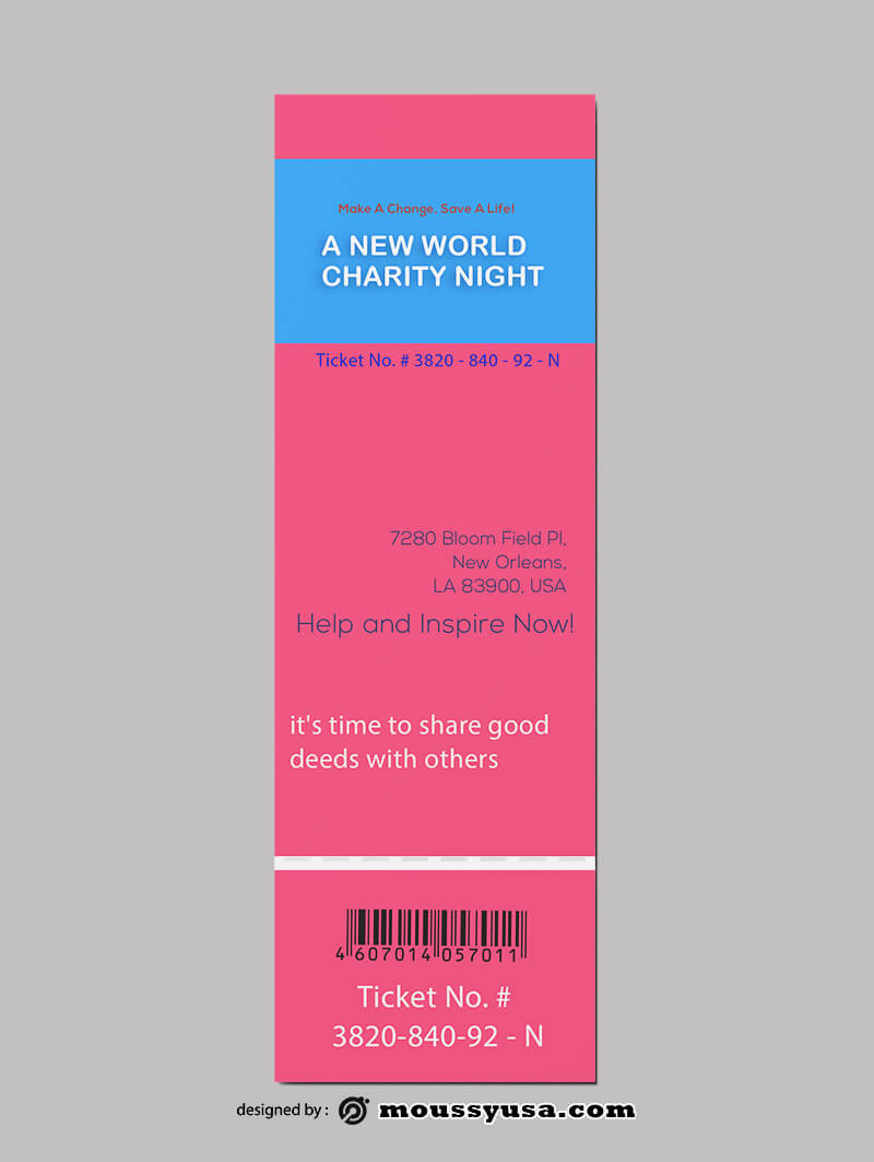 PSD Charity Ticket Template