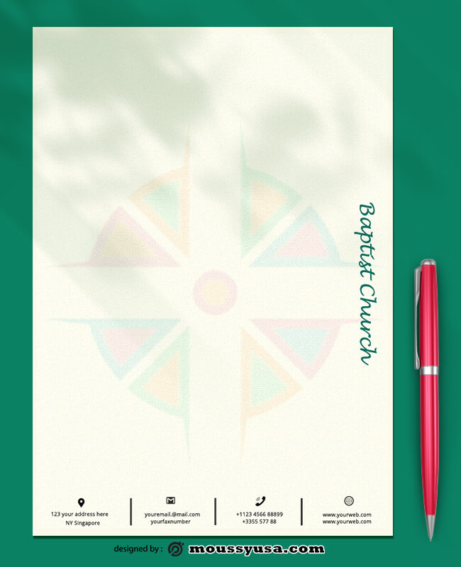 PSD Template For Baptist Church Letterhead