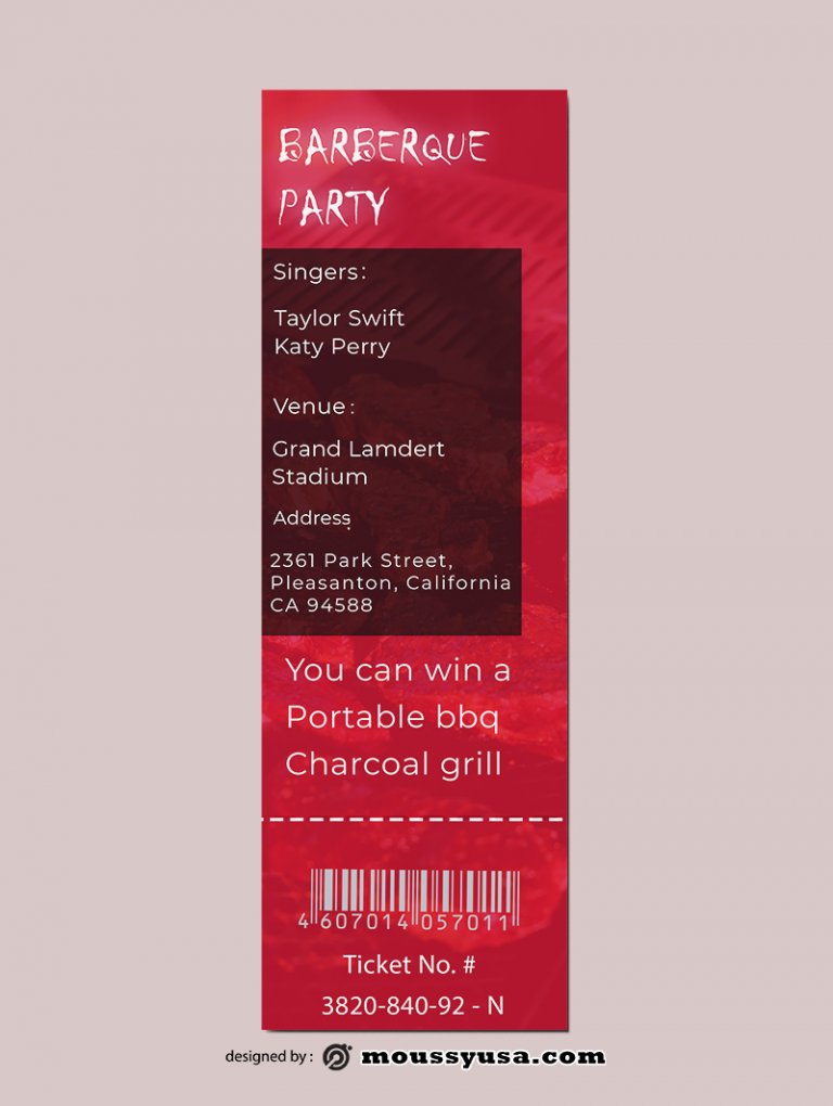 3+ BBQ Ticket template | Mous Syusa