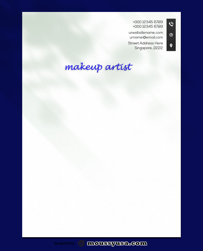 PSD Template For Makeup Artist Letterhead