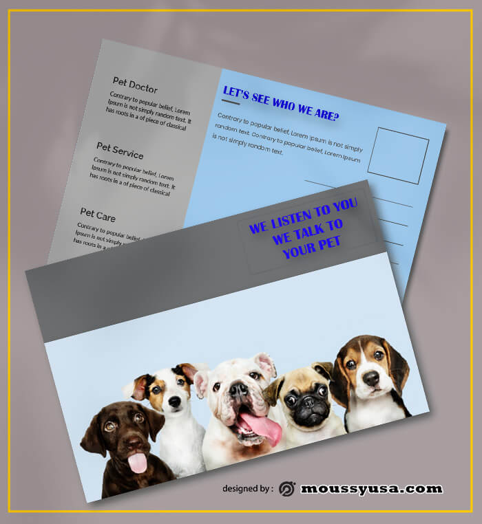 Pet Clinic Postcard Template Design