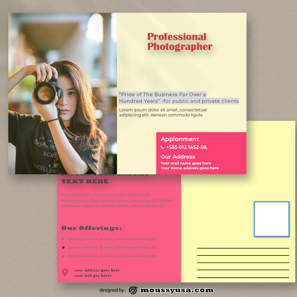 Photographer Postcard Template Design