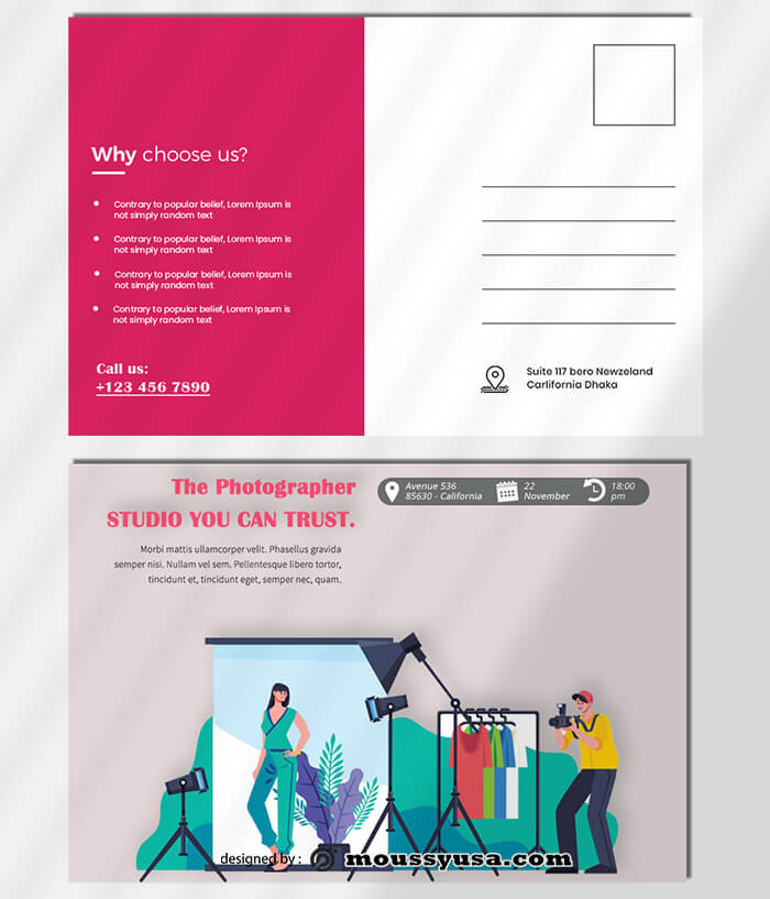 Photographer Postcard Template Example