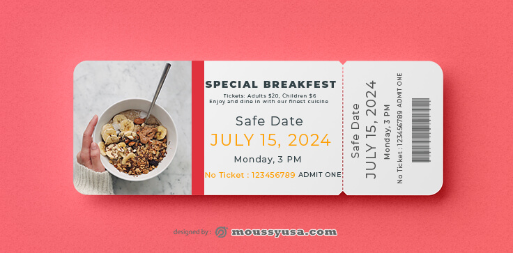 Sample Breakfast Ticket Template