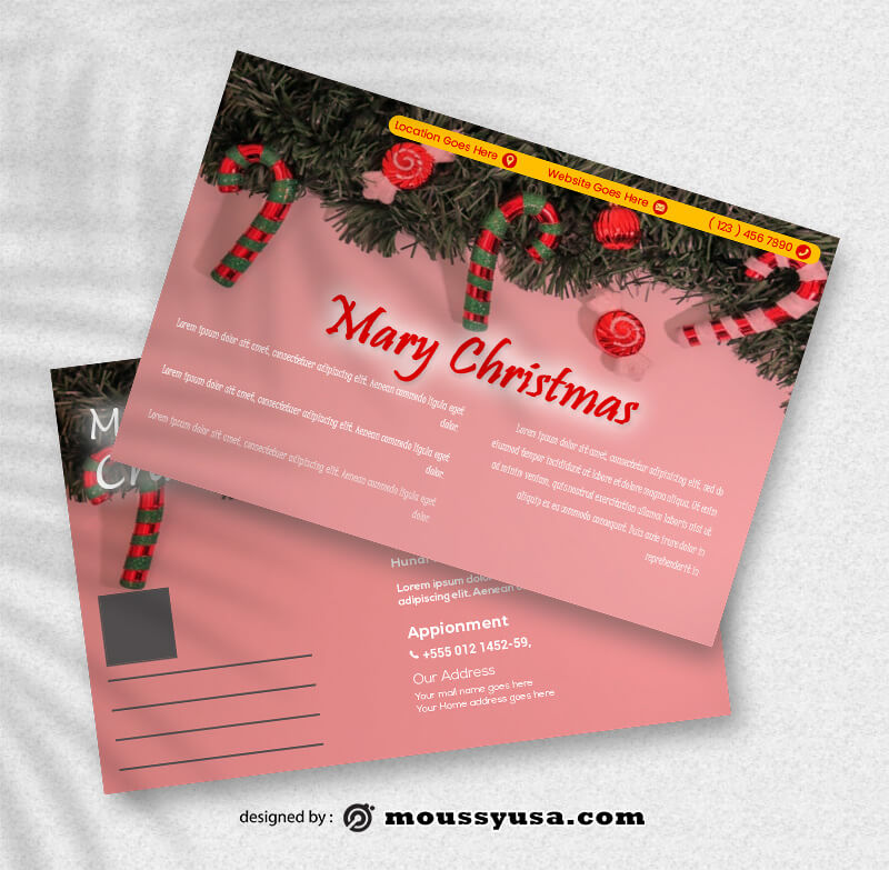 Sample Christmas Postcard Templates