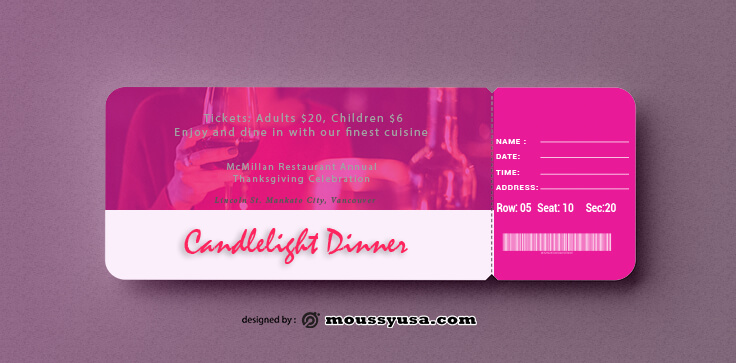 Sample Dinner Ticket Templates