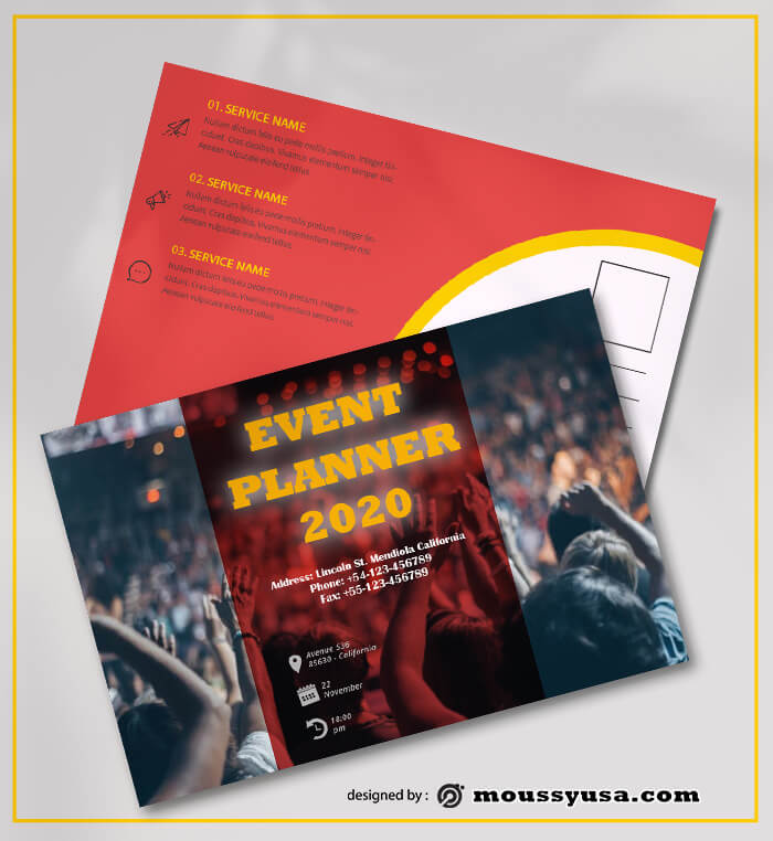 Sample Event Planner Postcard Templates