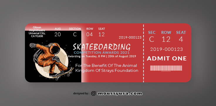 Skateboarding Ticket Design Ideas