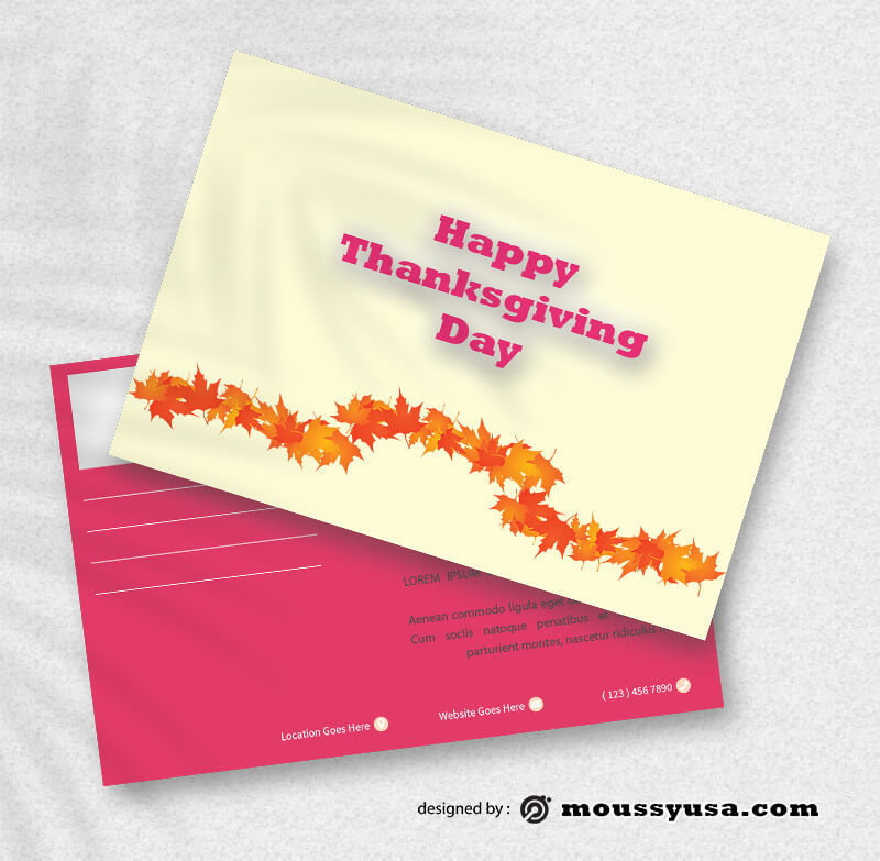 Thanksgiving Postcard Design PSD