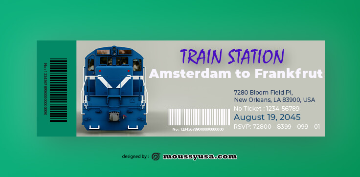 Train Ticket Design PSD