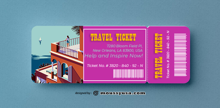 Travel Ticket Template Sample