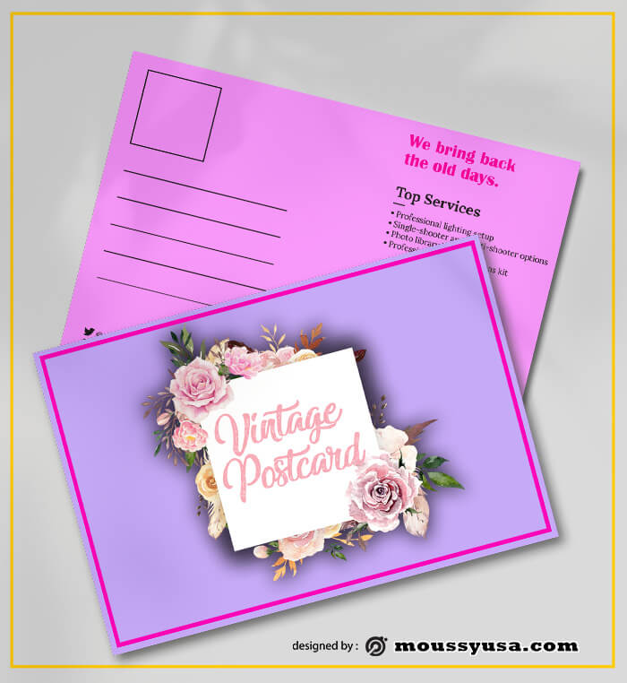 Vintage Postcard Design PSD