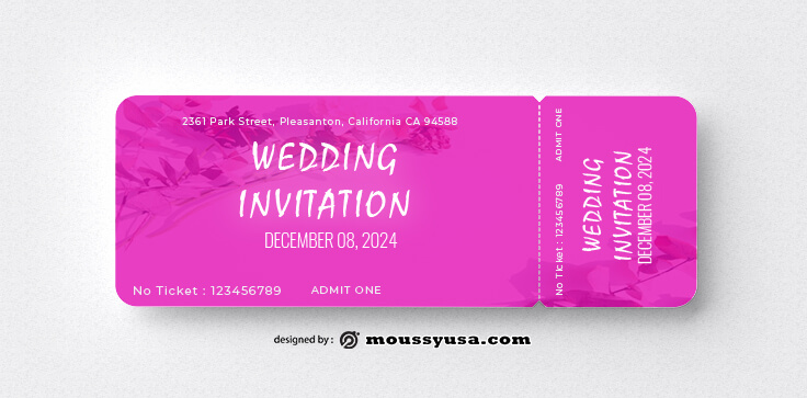 Wedding Ticket Template Ideas