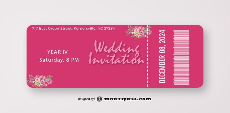 Wedding Ticket Template Sample