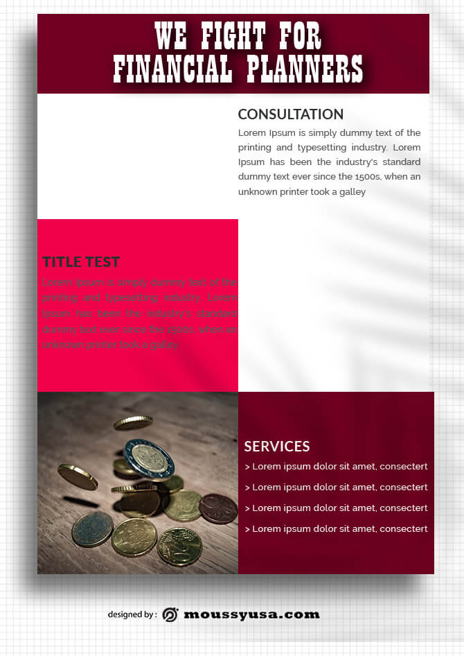 Financial Planners Data Sheet Design templates