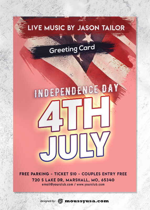 Independence Day Greeting Card Design PSD