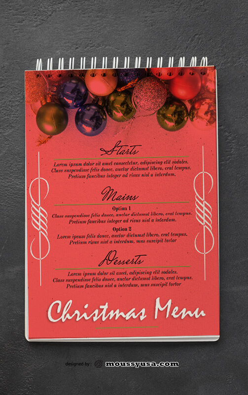 PSD templates For Christmas Menu