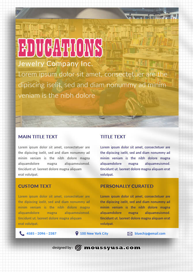 PSD templates For Education Data Sheet