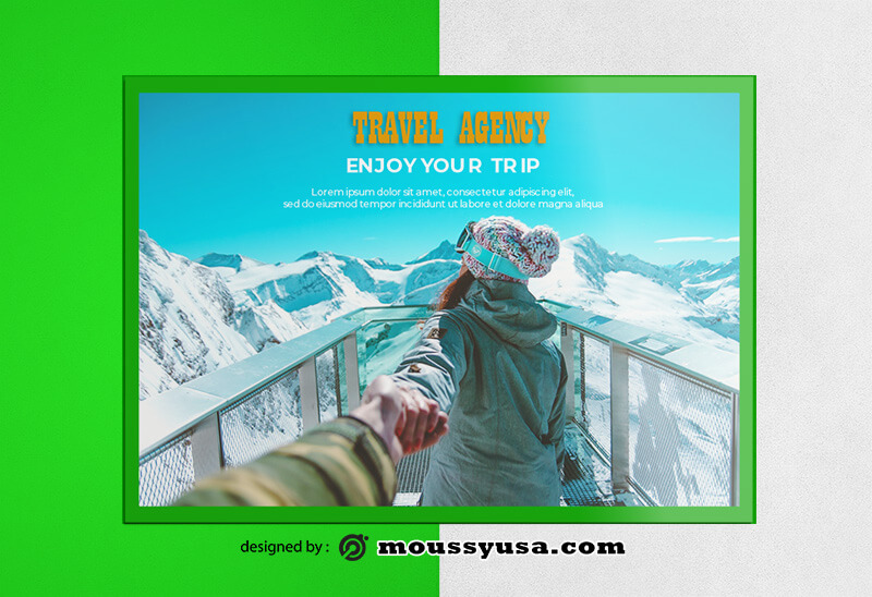 PSD templates For Travel Agency Greeting Card