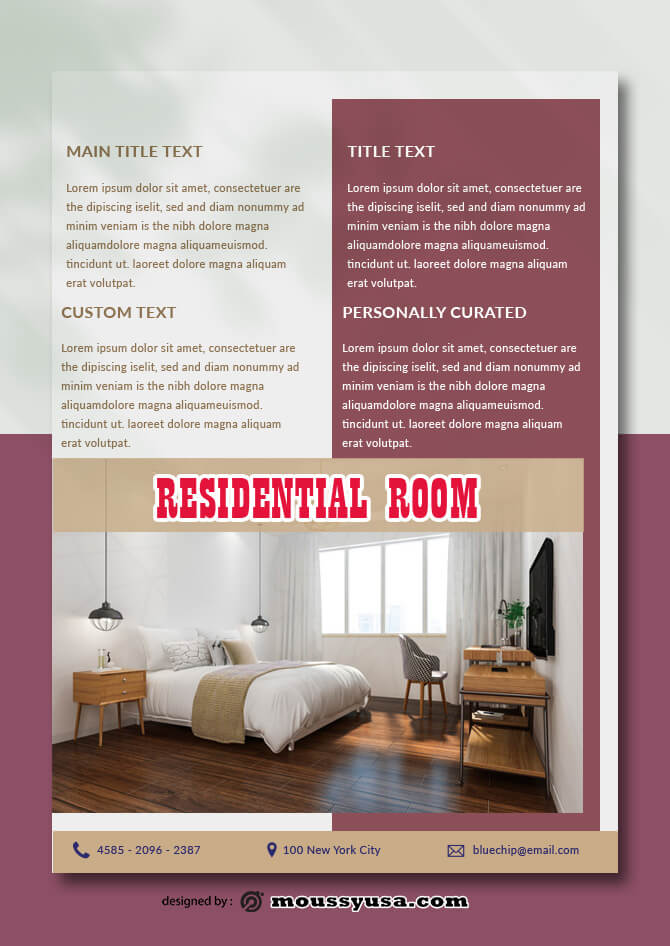 Residential Room Data Sheet templates Sample