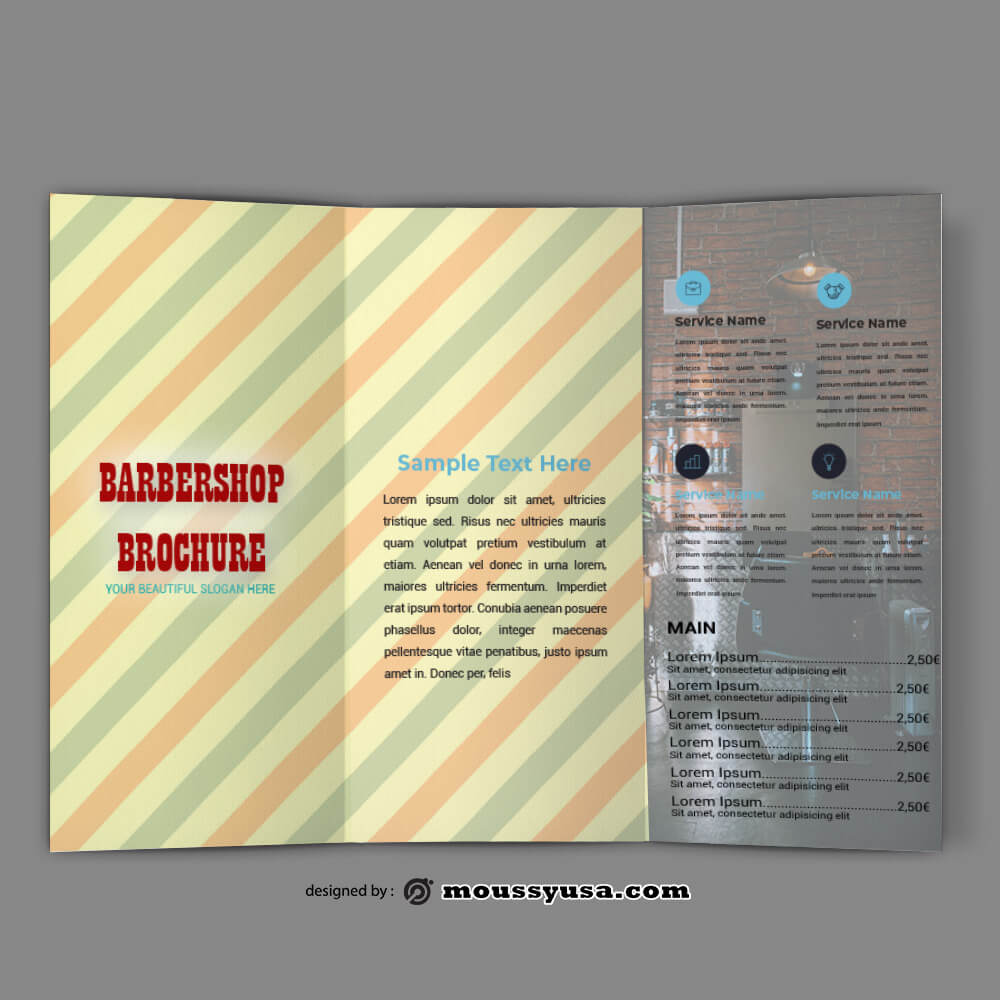 Barbershop Brochure templates Sample