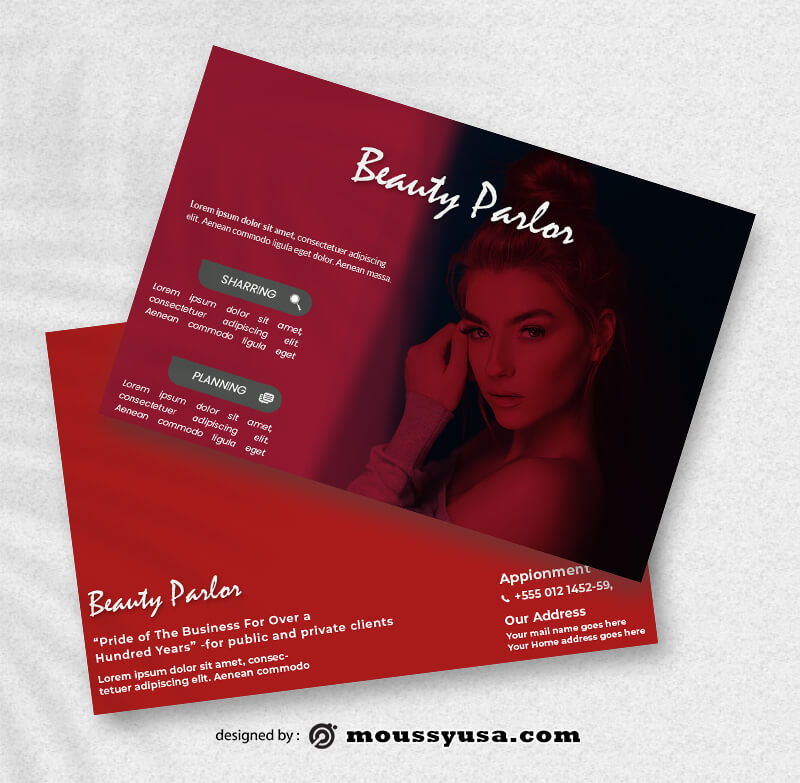 Beauty Parlor Postcard Design templates