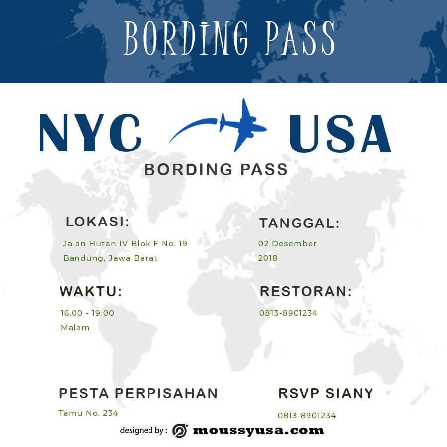 Boarding Pass customizable psd design template