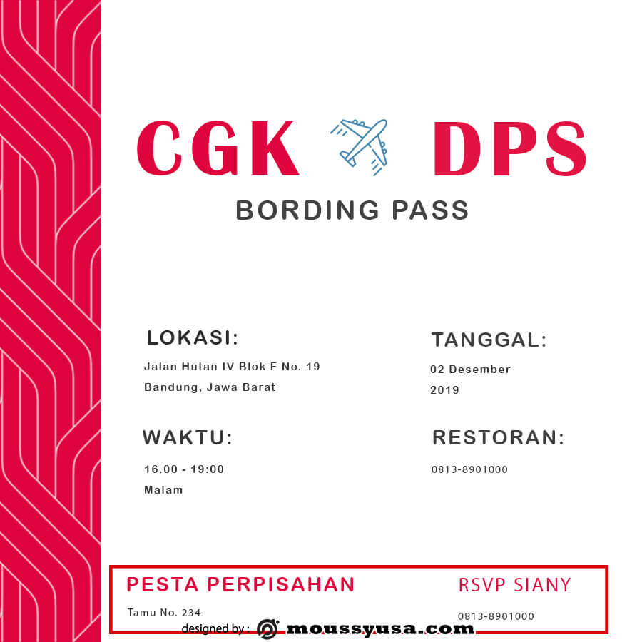 Boarding Pass free psd template