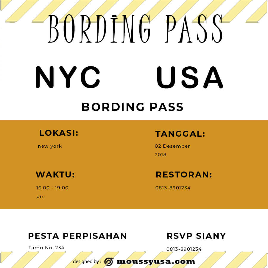 Boarding Pass in photoshop free download