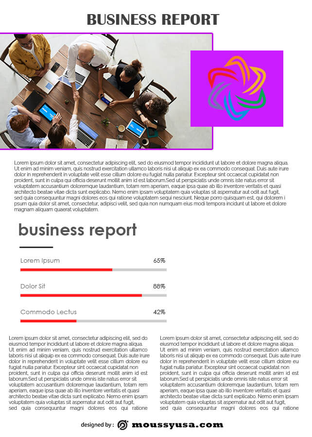 Business Report example psd design