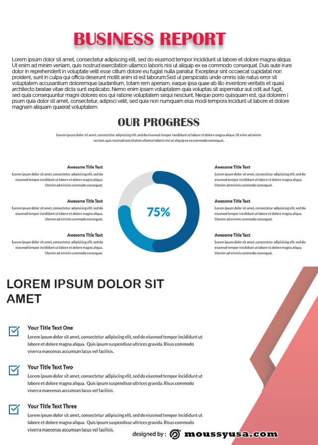 Business Report in psd design